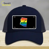 Arizona Rainbow Novelty License Plate Hat Mesh / Navy