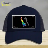 Delaware Rainbow Novelty License Plate Hat Mesh / Navy