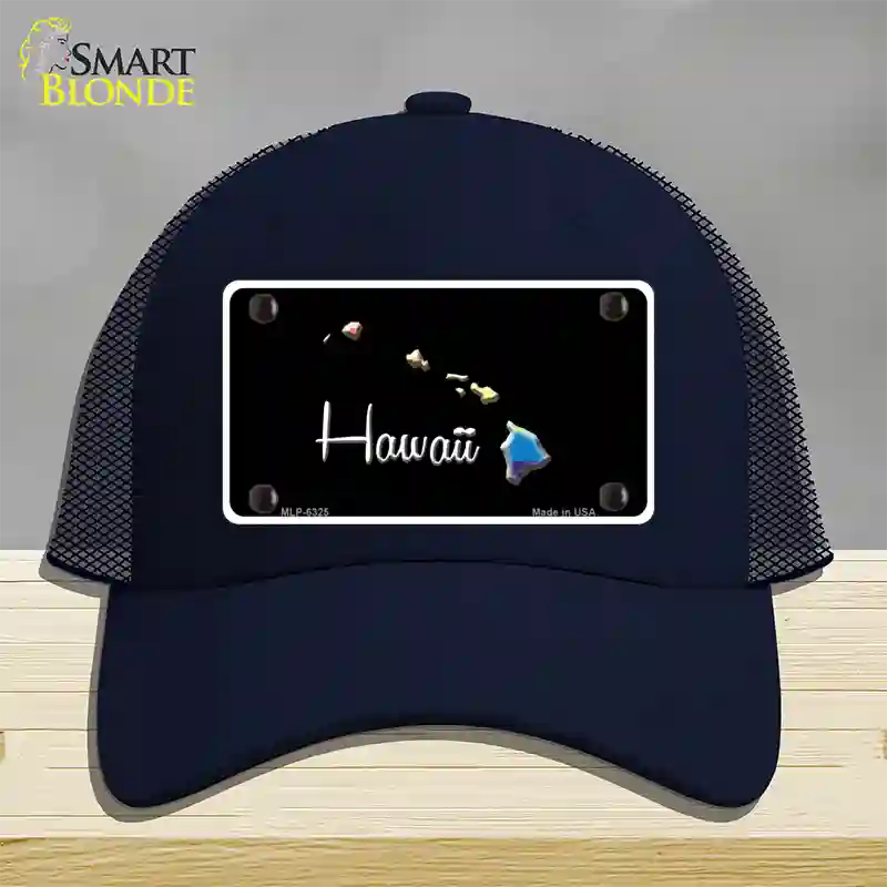 Hawaii Rainbow Novelty License Plate Hat Mesh / Navy