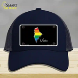 Maine Rainbow Novelty License Plate Hat Mesh / Navy