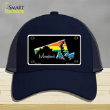 Maryland Rainbow Novelty License Plate Hat Mesh / Navy