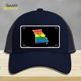 Missouri Rainbow Novelty License Plate Hat Mesh / Navy