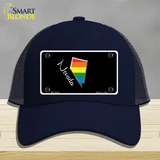 Nevada Rainbow Novelty License Plate Hat Mesh / Navy