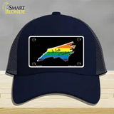 North Carolina Rainbow Novelty License Plate Hat Mesh / Navy