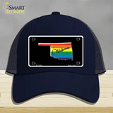 Oklahoma Rainbow Novelty License Plate Hat Mesh / Navy