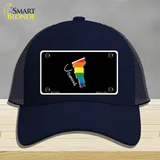 Vermont Rainbow Novelty License Plate Hat Mesh / Navy