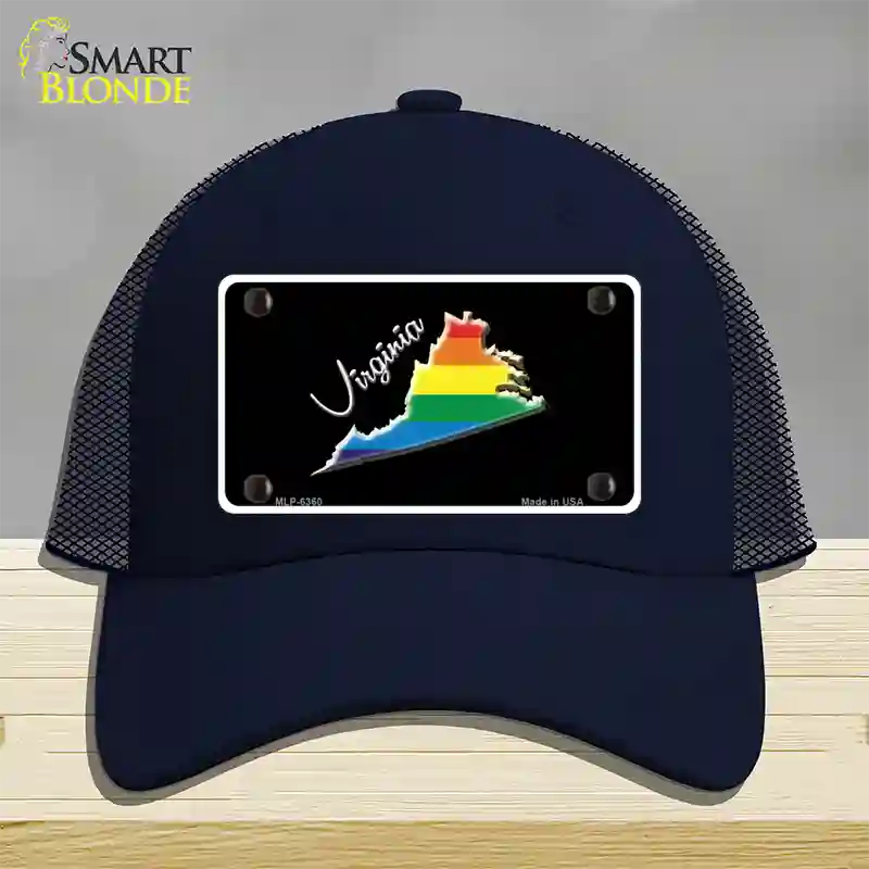 Virginia Rainbow Novelty License Plate Hat Mesh / Navy