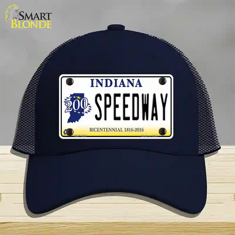 Speedway Indiana Novelty License Plate Hat Mesh / Navy