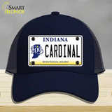 Cardinal Indiana Novelty License Plate Hat Mesh / Navy