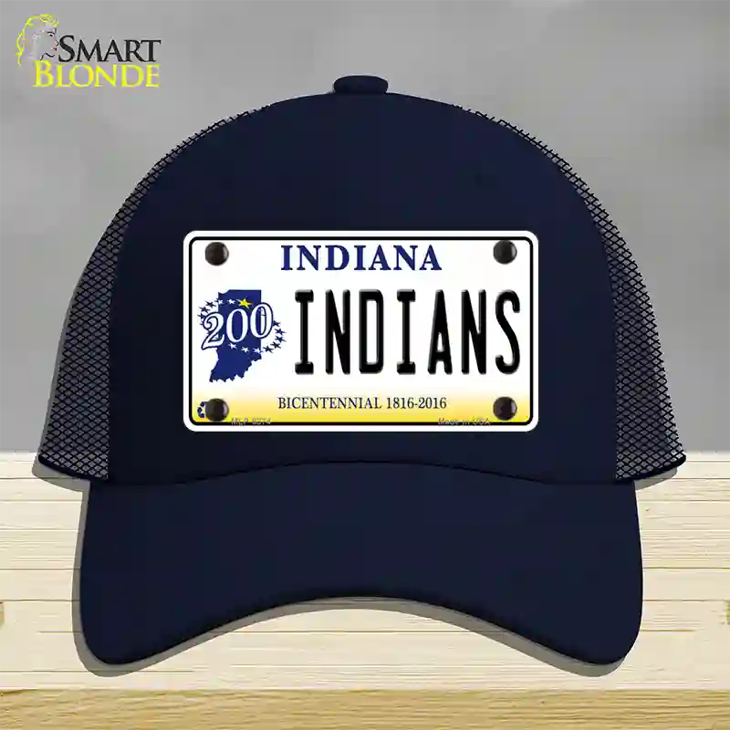 Indians Indiana Novelty License Plate Hat Mesh / Navy