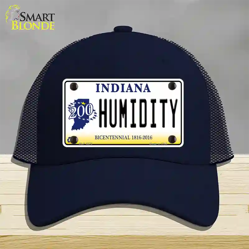 Humidity Indiana Novelty License Plate Hat Mesh / Navy