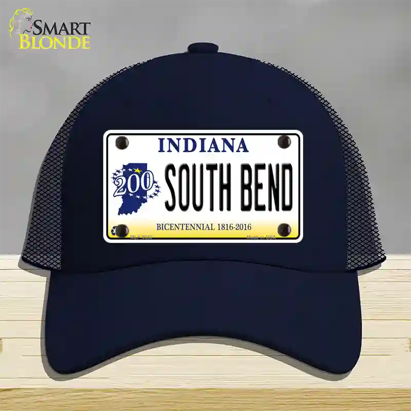 South Bend Indiana Novelty License Plate Hat Mesh / Navy