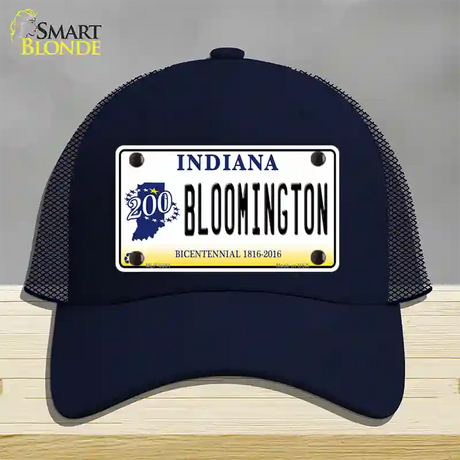 Bloomington Indiana Novelty License Plate Hat Mesh / Navy