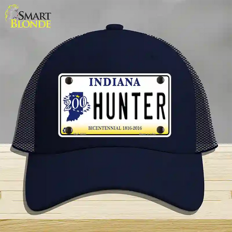 Hunter Indiana Bicentennial Novelty License Plate Hat Mesh / Navy