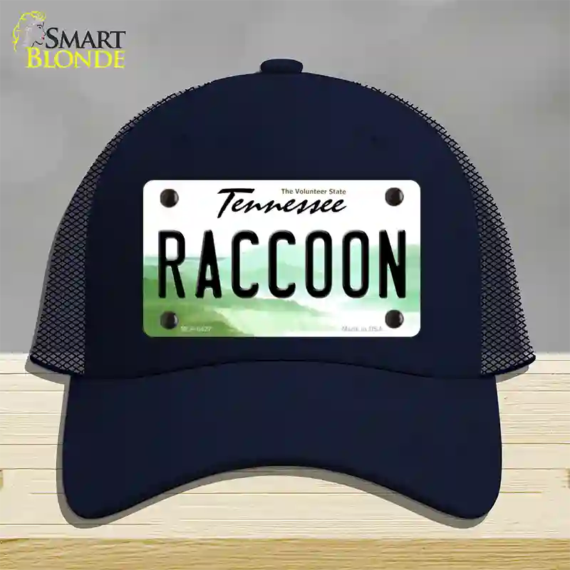 Raccoon Tennessee Novelty License Plate Hat Mesh / Navy