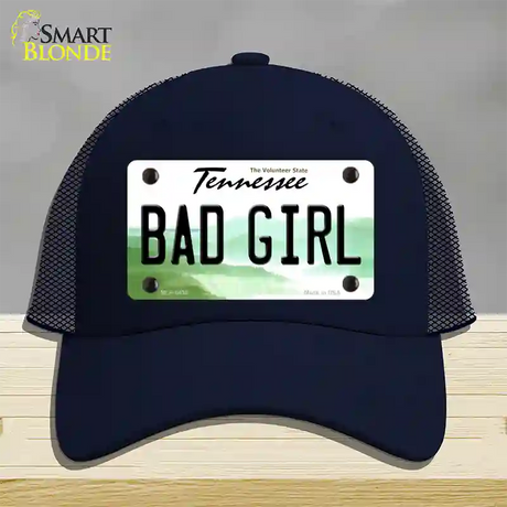 Bad Girl Tennessee Novelty License Plate Hat Mesh / Navy