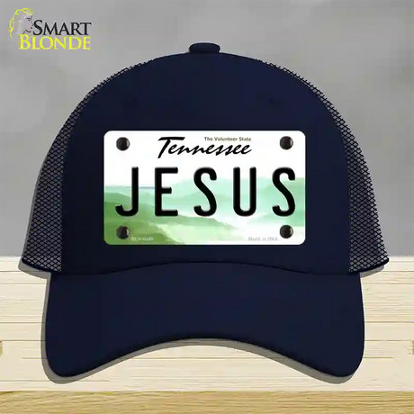 Jesus Tennessee Novelty License Plate Hat Mesh / Navy