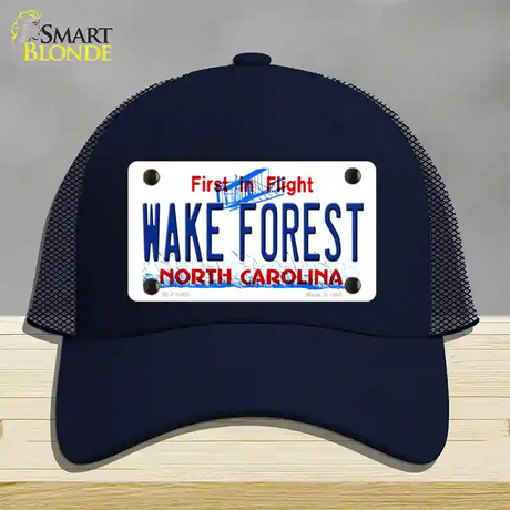 Wake Forest North Carolina Novelty License Plate Hat Mesh / Navy