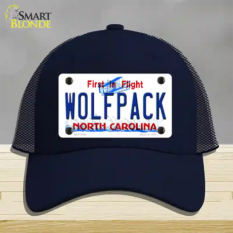 Wolfpack North Carolina Novelty License Plate Hat Mesh / Navy