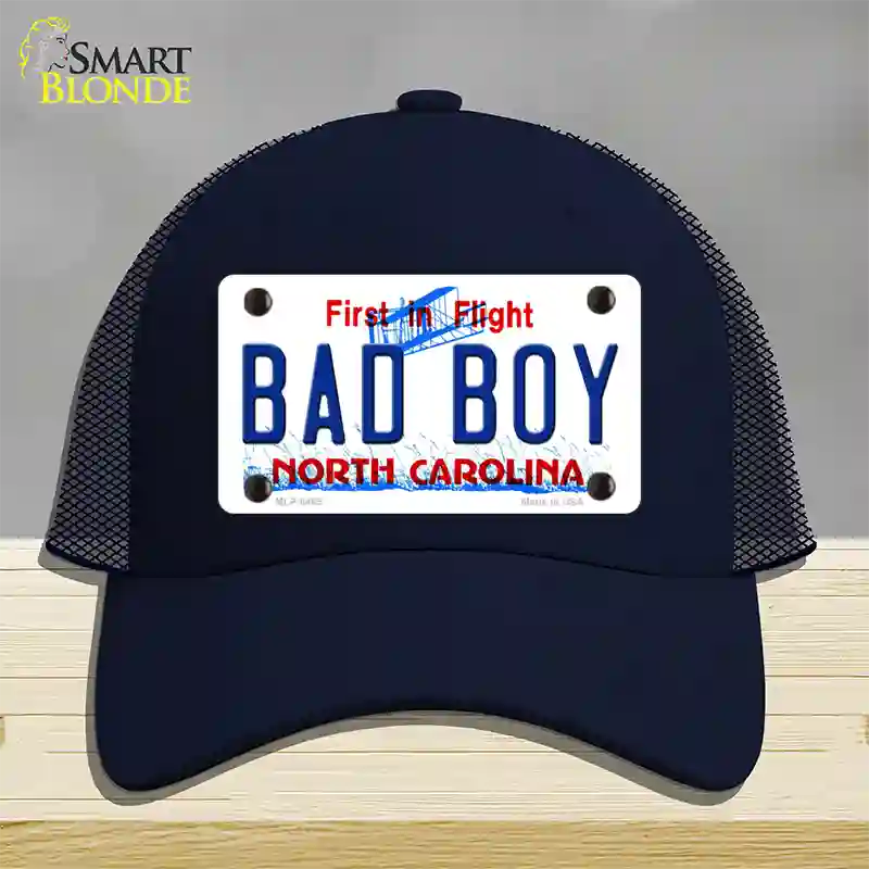 Bad Boy North Carolina Novelty License Plate Hat Mesh / Navy