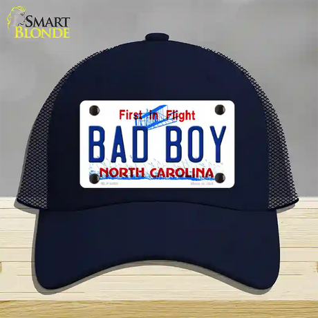 Bad Boy North Carolina Novelty License Plate Hat Mesh / Navy