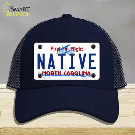 Native North Carolina Novelty License Plate Hat Mesh / Navy