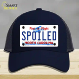 Spoiled North Carolina Novelty License Plate Hat Mesh / Navy