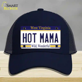 Hot Mama West Virginia Novelty License Plate Hat Mesh / Navy