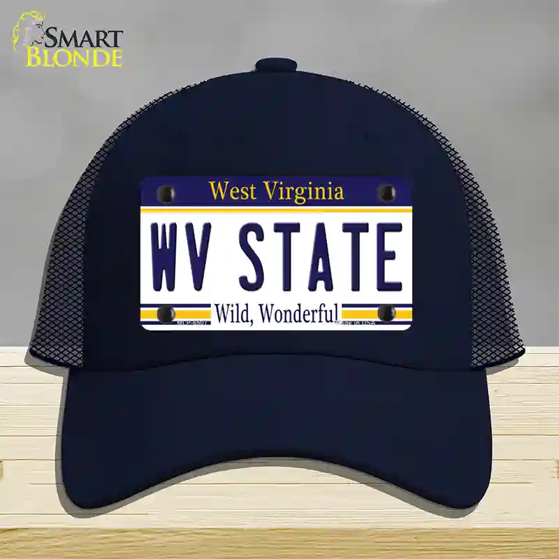 West Virginia State Novelty License Plate Hat Mesh / Navy