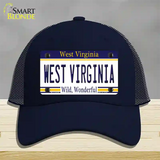 West Virginia Novelty License Plate Hat Mesh / Navy