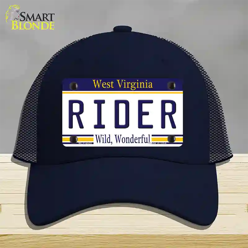 Rider West Virginia Novelty License Plate Hat Mesh / Navy