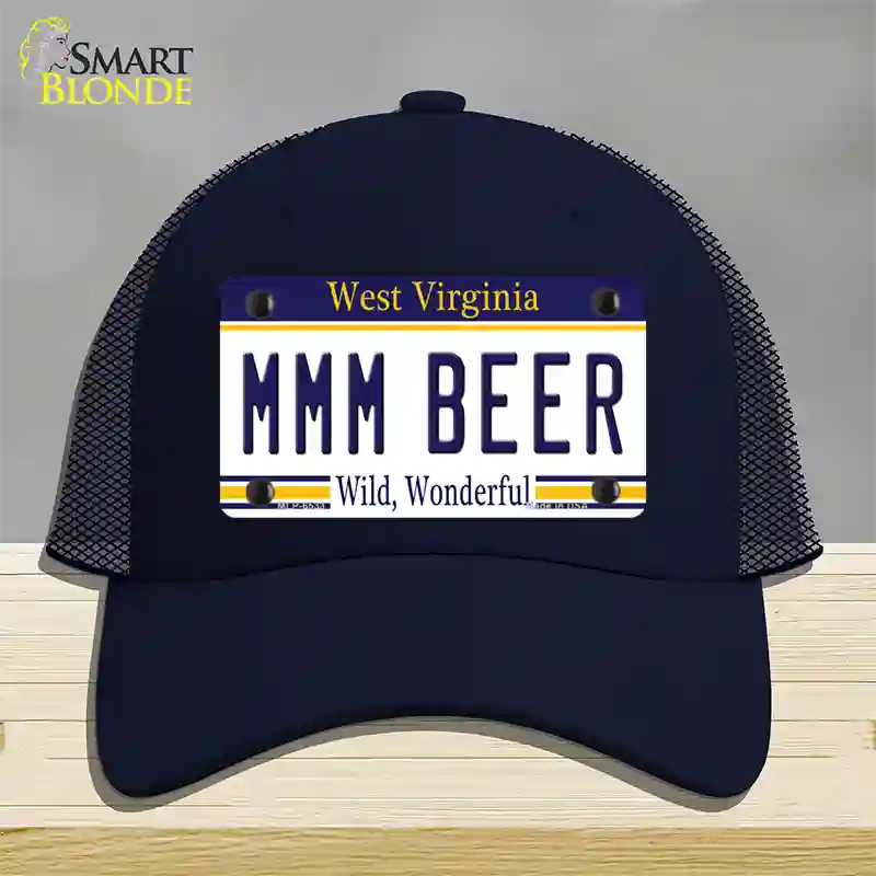 MMM Beer West Virginia Novelty License Plate Hat Tag Mesh / Navy