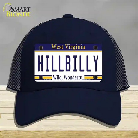 Hillbilly West Virginia Novelty License Plate Hat Mesh / Navy