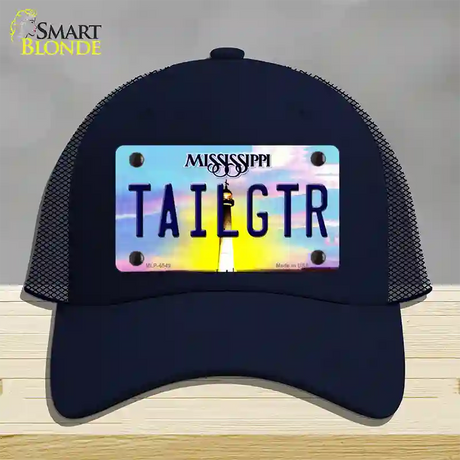 Tailgtr Mississippi Novelty License Plate Hat Mesh / Navy