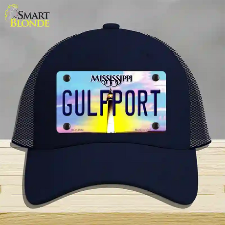 Gulfport Mississippi Novelty License Plate Hat Mesh / Navy