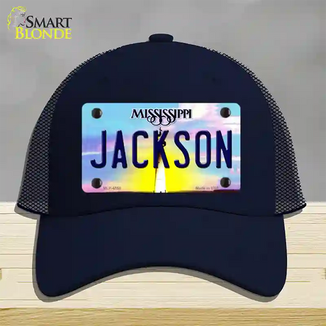 Jackson Mississippi Novelty License Plate Hat Mesh / Navy