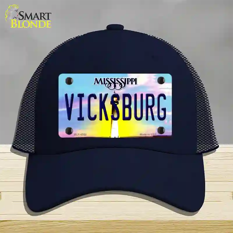 Vicksburg Mississippi Novelty License Plate Hat Mesh / Navy