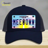 Meeooww Mississippi Novelty License Plate Hat Mesh / Navy