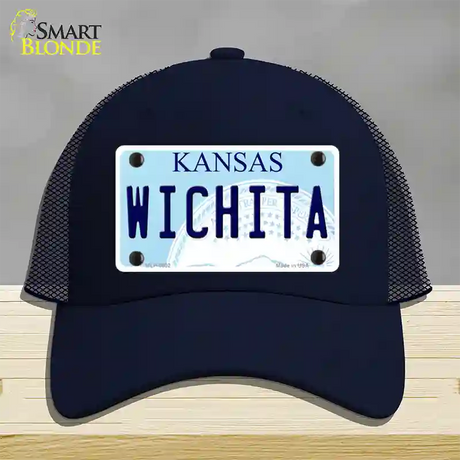 Wichita Kansas Novelty License Plate Hat Mesh / Navy