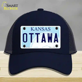 Ottawa Kansas Novelty License Plate Hat Mesh / Navy