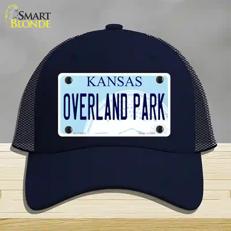 Overland Park Kansas Novelty License Plate Hat Mesh / Navy