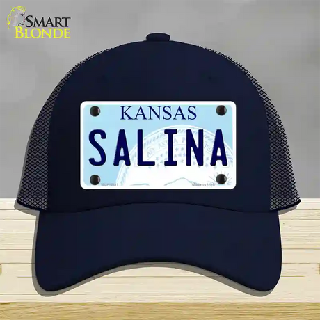 Salina Kansas Novelty License Plate Hat Mesh / Navy