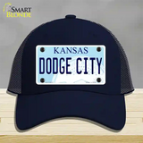 Dodge City Kansas Novelty License Plate Hat Mesh / Navy