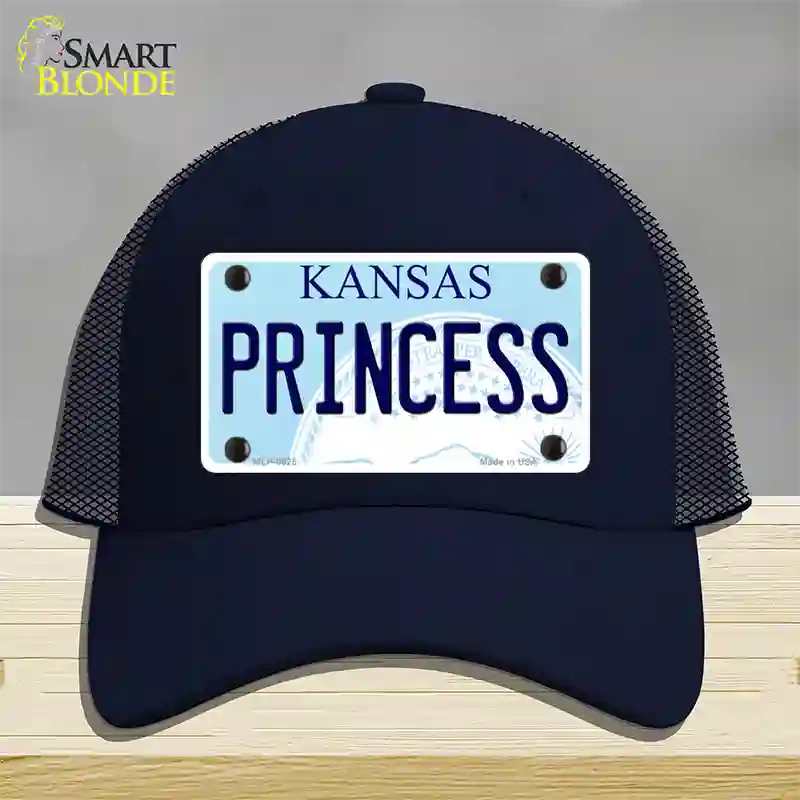 Princess Kansas Novelty License Plate Hat Mesh / Navy