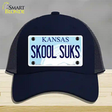 Skool Suks Kansas Novelty License Plate Hat Mesh / Navy