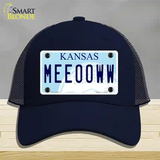 Meeooww Kansas Novelty License Plate Hat Mesh / Navy