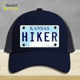 Hiker Kansas Novelty License Plate Hat Mesh / Navy