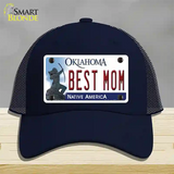 Best Mom Oklahoma Novelty License Plate Hat Mesh / Navy