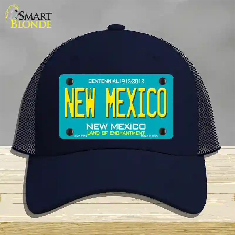 New Mexico Novelty License Plate Hat Mesh / Navy