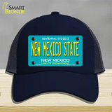 New Mexico State Teal Novelty License Plate Hat Mesh / Navy